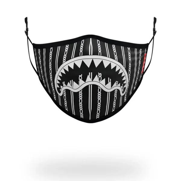 ADULT REVERSE SHARKS IN PARIS (BLACK) FORM FITTING FACE MASK
